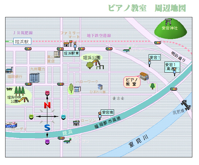 ピアノれんしゅう教室　周辺地図